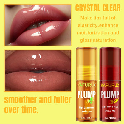 2PC Lip Plump Long Lasting Lip Oil Moisturizing Lip Gloss Serum
