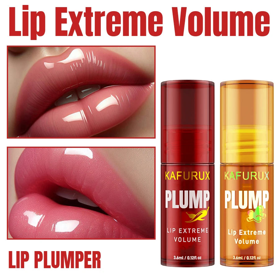 2PC Lip Plump Long Lasting Lip Oil Moisturizing Lip Gloss Serum